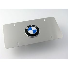 BMW Satin Stainless Steel Marque License Plate with Roundel
