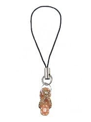 Cell Phone Charm - C32 - Strap Style - Flip Flop Slipper set with Crystals ~ Topaz (Gold/Orange)