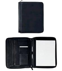 Authentic Coach Black Leather Embossed Zip Business Executive Portfolio