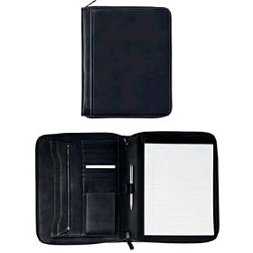 AUTHENTIC COACH BLACK LEATHER EMBOSSED ZIP BUSINESS EXECUTIVE PORTFOLIO by Meeting Supplies