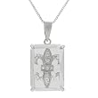 Sterling Silver Glass Fleur de Lys Inset Necklace