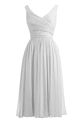 A-line V-neck Beaded Ruched Chiffon Short Evening Dress/Homecoming Dress/Prom Dress/Party Dress/Wedding Dress 