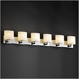Modular Fusion Six Light Bath Vanity Shade Option: Cone, Shade Color: Droplet, Metal Finish: Matte Black