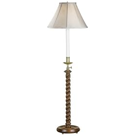 Marcel Walnut Wood Spiral Adjustable Height Floor Lamp