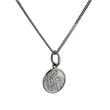 9ct White Gold St Christopher with a light curb chain