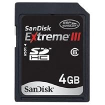 SanDisk 4 GB Extreme III SDHC Card (SDSDRX3-4096-A21, Retail Package)