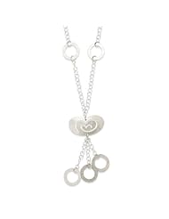 Genuine .925 Sterling Silver Polished & Textured Teardrop Necklace. 100% Satisfaction Guaranteed.