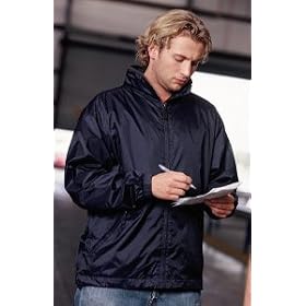 Mens black lightweight hooded rain / windproof waterproof jacket. Size XXL