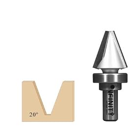 58-500B, 1 2 Shank Laser Point Router Bit, 20� Cutter Angle With Bearing Kit by Bearing Kits