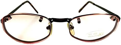 Classic Black Frame / Clear Pink Lens Faux Reading Eyeglasses Sunglasses