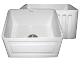 Whitehaus WHFLRPL2018 20 Raised Panel or Fluted Fireclay Farmhouse Kitchen Sink