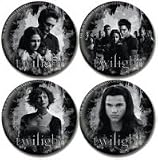 Twilight 4 Pin Button Set Edward with Bella-Alice-Jacob-Cast Image