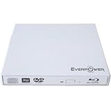 Blu-ray Player External USB Laptop CD/DVD RW Burner Combo Drive (White)