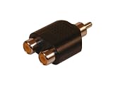 Euronetwork RCA phono 2 to 1 adaptor, 2 x F to 1 x M, Gold