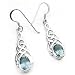 Sterling Silver Celtic Knot Blue Topaz Hook Earrings