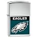 High polish chrome finished lighter with Philadelphia Eagles logo.
