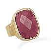 Ruby Ring with 14 Karat Gold Plated Matte Finish Band