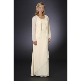 Banana Evening Formal Evening Dress with Jacket - Mother of Bride & Groom, Wedding, Party, MOB Gown by Sean Collection (7279)