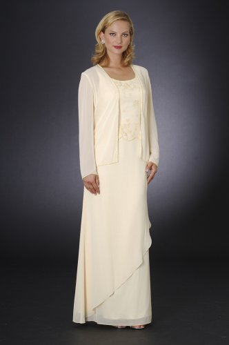 Banana Evening Formal Evening Dress with Jacket - Mother of Bride & Groom, Wedding, Party, MOB Gown by Sean Collection (7279) Dresses for Mother of The Bride