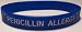 Blue Penicillin Allergy Medical ID Alert Wristband/Bracelet (Adult) (TERO0027)