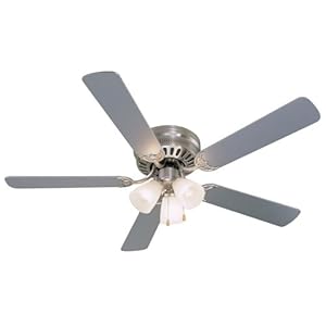 Hardware House 41-5893 Bermuda 52-Inch Flush Mount Ceiling Fan, Silver or Washed Pine