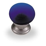 Laurey 1 3/8 Navy Frosted Knob w/ Satin Nickel Base