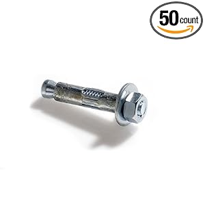 Steel Zinc Plated Sleeve Anchor Hex Head 3 8 Diameter x 3 Length (Pack of 50) by