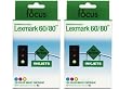 Remanufactured Lexmark Ink Cartridges 80 (12A1980) 2 Color Ink Cartridges: Colorjet 3200, 5000, 5700, 5770, 7000, 7200, 7200V