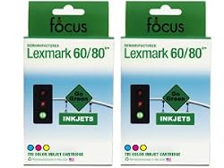 Remanufactured Lexmark Ink Cartridges 80 (12A1980) 2 Color Ink Cartridges: Colorjet 3200, 5000, 5700, 5770, 7000, 7200, 7200V