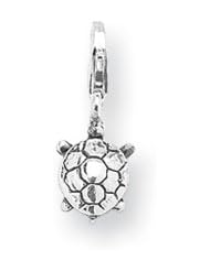 Turtle Clip-on Charm in Silver for 3mm Charm Bracelets