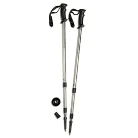 Pair of Trekrite Antishock Hiking / Walking Poles - Silver