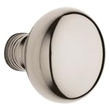 Baldwin 5000055MR Lifetime Polished Nickel Estate Pair of Estate Knobs without Rosettes