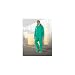 ONGUARD 71032 PVC/Nylon/Polyester Chemtex Jacket with Hood Snaps, Green, Size Large
