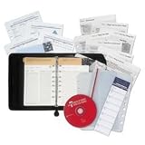 Franklin Covey 99380 Day planner deluxe starter set, sedona leather binder, 4-1/4 x 6-3/4, black