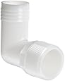 Thogus Nylon Tube Fitting, 90 Degree Elbow, White, NPT Male x Barbed