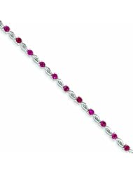 3.4 Carat 14K White Gold w/ Ruby Gemstone Bracelet
