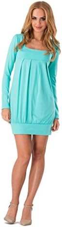 Juicy Peach Fashion Women's Trendy Top Blouse Square Neck Tunic Long Sleeve 8 mint
