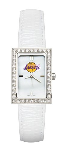 Los Angeles Lakers Ladies Allure Watch White Leather Strap