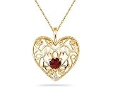 Garnet and Diamond MOM Pendant in Yellow Gold