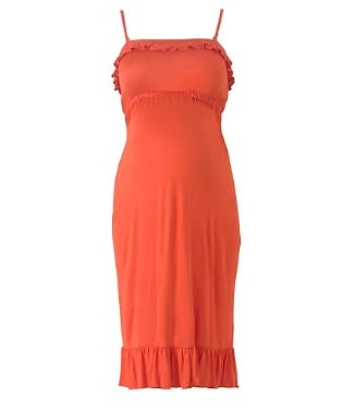 Maternity Ruffle Edge Dress with Detachable Straps