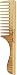 Tek hair comb in ash wood with wide teeth and handle - Handmade in Italy