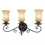 Troy Lighting B1303FI Portobello 3 Light Bath Vanity Light in French Iron with Gradated Amber glass