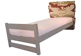 lit pour enfant en pin type lll finition laqu gris perle housse camouflage