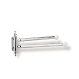 Nameeks N16-39 Mounted Swivel Double Towel Bar, Chrome and White