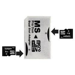 TOPRAM 16GB 16G 8GB x2 microSD microSDHC Card Class 4 with Memory Stick Pro Duo Adapter - 8GTFC4x2_CR5400ADP