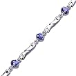 14K White Gold Tanzanite and Diamond Bracelet