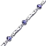 14K White Gold Tanzanite and Diamond Bracelet