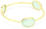 Urban Posh Aqua Chalcedony 3 Stone Stack Bangle Bracelet