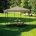 Coolaroo 11ft. 6 Inch x 9ft. 10 Inch Steel Art Hexagonal Gazebo - Driftwood with a Charcoal Frame -