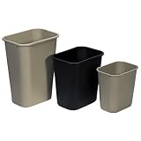 Wastebasket, 3-1/2 Gallon, Seamless Construction, 8-1/4